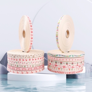 Cinta ecológica de doble cara de algodón 100% de alta calidad Patrón de celebraciones de 15mm de ancho - Product Image 3