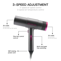 Sèche-cheveux professionnel RUCHA 110 000 tr/min à grande vitesse BLDC, ionique, portable, avec buse diffuseur
