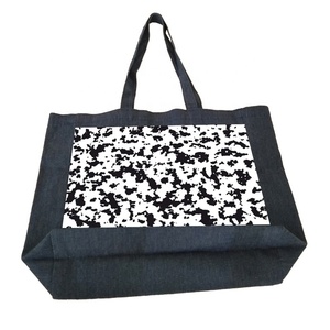 Sacs fourre-tout décontractés en toile de coton écologique avec fermeture éclair, motif léopard tendance pour femme, pour le shopping et l'usage quotidien - Product Image 3