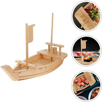 Plateau de service en bois en forme de bateau pour restaurant NEWELL, vente chaude, taille personnalisée, décoration, bateau à sushi naturel à vendre