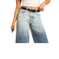Nouveau Pantalon You Hinder Printemps-Été 2026 Taille Haute Ample Jambe Large Longueur Intégrale Dégradé de Couleurs Contraste Lavage Effet Délavé Élastique Décontracté