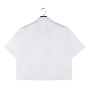 Camisa de Campamento Premium 100% Algodón Crema con Cuello en Contraste y Logotipo Personalizado - Product Image 4