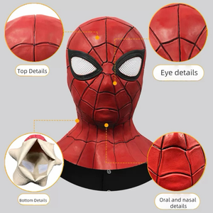 Haute qualité Cosplay fête Spider Man masques Latex visage couvre-chef Spiderman Masques Halloween Cosplay super-héros fête masques - Product Image 3