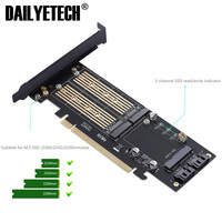 SK16 M.2 untuk NVMe SSD untuk NGFF ke PCIE 3.0 X16 adaptor M Key B Key mSATA tambahkan kartu Mendukung PCI Express 3.0 3 in 1 konverter