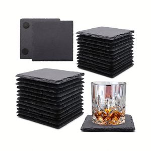 Trend 2024 Rectangle Living Room Office Cup 10*10*0.5cm Blank <b>Slate</b> Coasters Customized Designs Carton Box Kitchen Tools High - Product Image 1