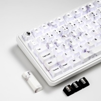 XVX Keycaps 120 Keys White Marble Texture Keycaps Cherry Profile Ceramic Keycaps for Mechanical Keyboards for Horse New Year