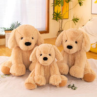 Boneka Anjing Golden Retriever & Labrador Lucu dari Produsen, Mainan Plush Bersulam Super Lembut dengan Isian PP, Hadiah Hewan Boneka Isi Dakron