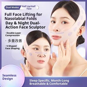 Bandeau amincissant <span class=keywords><strong>pas</strong></span> <span class=keywords><strong>cher</strong></span> pour le menton et les joues, masque liftant en V, sangle anti-rides pour le visage, masque de nuit, beauté et santé - Product Image 4