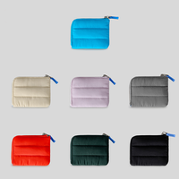 Étui à cosmétiques mini tendance en nylon écologique avec fermeture éclair, logo personnalisé, carré matelassé, portable, mignon, sac à maquillage