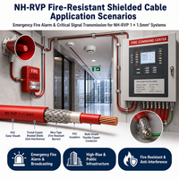 Fil blindé résistant au feu NH-RVP 1x1,5mm² 300/300V Monoconducteur avec isolation en mica et gaine tressée en PVC