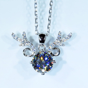 Collana con Ciondolo a Forma di Cervo per Donne, Tema Amore Portafortuna, Catena per Clavicola, Gioielli alla Moda - Product Image 5