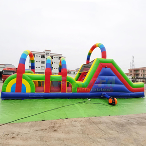 Parcours d'obstacles gonflable géant, château gonflable arc-en-ciel pour adultes - Product Image 2