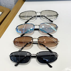 Nuevas Gafas de Sol sin Marco para Mujer, Metal Negro, Lentes de PC con Protección UV400, Moda Y2K, Protección Solar para Verano, Atuendos de Viaje - Product Image 3