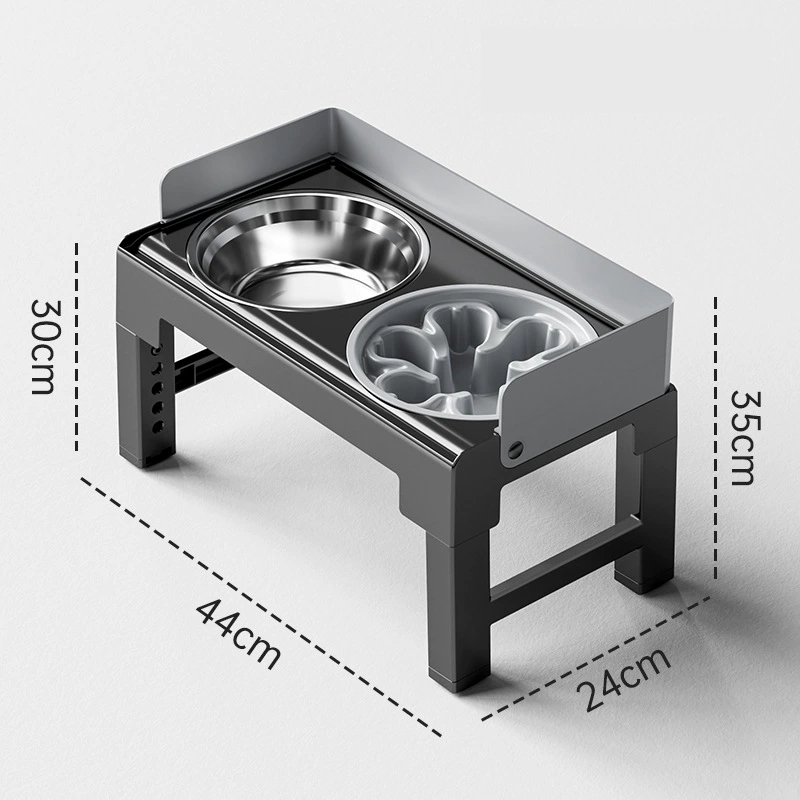Gray Stainless Steel Bowl+Slow Feeder