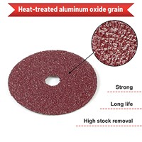 Disque à fibres en oxyde d'aluminium de 4,5 pouces, disque abrasif rond à fibres pour meuleuse d'angle