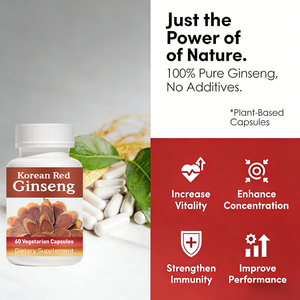 Cápsulas de Ginseng Rojo, Extracto para Energía, Inmunidad, Memoria, Apoyo Cognitivo, Vitalidad, Enfoque Cerebral, Fórmula de Suplemento Herbal OEM ODM - Product Image 4