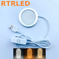 Lampe LED ronde avec prise pour imprimante 3D, kit de lampe LED 001 Bambu Lab, kit de matériel DIY, alimentation USB 5V, kit d'éclairage 3000K, veilleuse