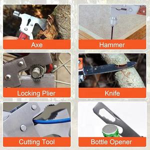 Multitool Hammer AXE <span class=keywords><strong>Camping</strong></span> Gear Accessories Survival Kits Multifunction Tool Portable Folding Wood Handle Stainless Steel - Product Image 4