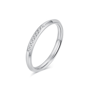 yunnique style minimalist and luxurious <b>titanium</b> steel <b>ring</b> with 3A zircon, elegant and high-end fashion jewelry fo - Product Image 1
