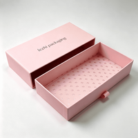 Boîte à tiroir de luxe personnalisée en gros pour bijoux, boucles d'oreilles, cadeaux – Boîte à tiroir coulissante en carton avec corde, boîte à tiroir rose