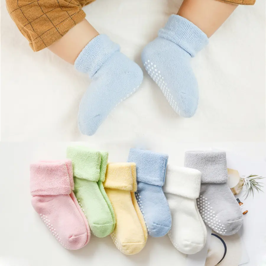 Bebé calcetines bebé niña calcetines bebé a granel calcetines de algodón para recién nacido Anti-Slip