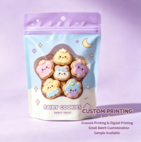 Sachet refermable personnalisé avec logo, pochette en plastique à fermeture éclair pour l'emballage de biscuits, de gâteaux croustillants et de snacks