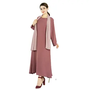 2023 Ramadan Abaya Kaftan Women Crepe African Long Dress Abaya Muslim Islam Dubai Plain Loose Casual Modest Robe