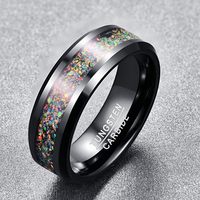 Beliebte 8mm Wolfram Opel Inlay Ringe für Männer Frauen Paare Ehering Blank Ring für Inlay