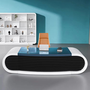 2024 Newest Commercial Furniture Luxury Modern Design Manager Ceo Boss Office Executive l Shaped Office Desk <strong>Bureau</strong> De Travail - Product Image 6