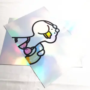 Plain self adhesive waterproof vinyl sticker inkjet printed hologram film sheet
