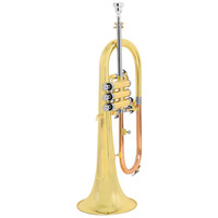 Flugelhorn Profesional Berkualitas Tinggi dari Kuningan Fosfor dengan Leadpipe Berlapis Emas, Instrumen Flugelhorn Bb dengan Cupronickel, Diameter Lubang 11.3mm