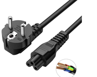 Kabel Adaptor Daya QUANWEI Euro Plug EU IEC C5 0.5m/6ft/2m/3m untuk Laptop HP Notebook PC Male CEE untuk Elektronik Konsumen