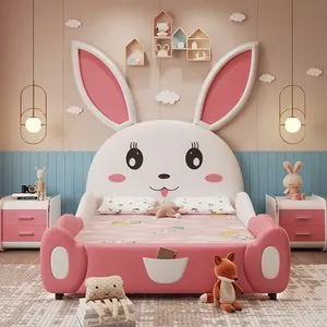 귀여운 토끼 가구 아이 침대 나무로 되는 아이들 침대 현대 가족 공주 귀여운 분홍색 어린 소녀 침대 아이