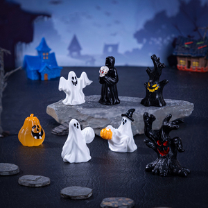 Decorazione di Halloween in miniatura morte dio figurine Mini resina zucca fantasma ornamenti per feste fai da te Halloween villaggio Bonsai artigianato - Product Image 2