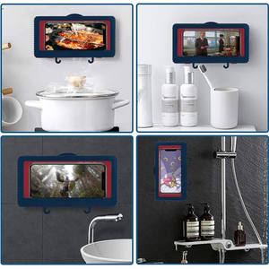 Support de téléphone de <span class=keywords><strong>douche</strong></span> étanche salle de bains miroir mural baignoire cuisine universel étui de téléphone portable étagère support de téléphone mural - Product Image 2