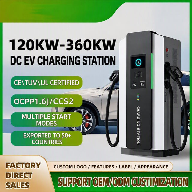 OEM ODM 120KW 160KW 180KW 240KW 320KW 360KW Commercial DC EV Charging Station DC EV Charger Dual-gun DC Fast Charger