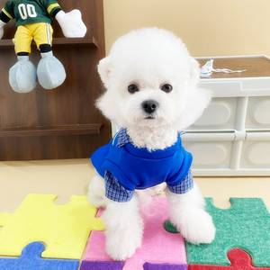 Tenues d'automne et d'hiver pour animaux de compagnie, sweat-shirt à carreaux en fausse fourrure, effet deux pièces, pour Schnauzers, Bichons, Shih Tzus, Maltese, sweat-shirt confortable - Product Image 3