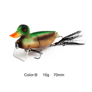 70mm 10g flotante suave pato pesca señuelo biónico Rana cebo Crankbaits para aparejos de pesca - Product Image 4