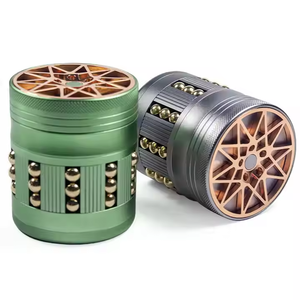 40mm Metal Zinc Alloy <b>Herb</b> Grinder Hot Selling 4-Layer Flat Tobacco Grinder Customizable Logo Portable <b>Smoke</b> Grinder - Product Image 5