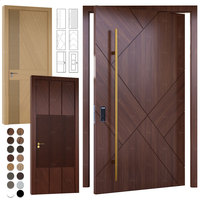 Porte pivotante en bois massif de conception australienne avec une longue poignée en aluminium, porte d'entrée moderne, porte extérieure, porte d'entrée de maison