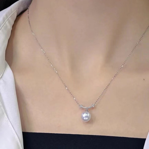 Collana con Ciondolo a Cristallo Sorridente per Donne, Semplice Catena per Clavicola, Gioielli alla Moda - Product Image 3