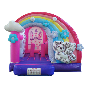 Château gonflable licorne pour enfants WINSUN, usage commercial extérieur, trampoline en PVC, certifié CE, sans plomb, ignifuge - Product Image 1