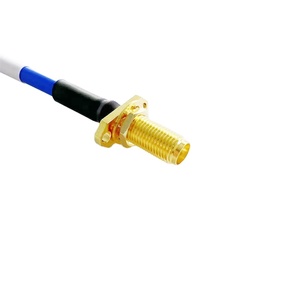 Rf Coaxial Semi-flexible. Cavalier d'assemblage de câble RG402 de 141 ''avec SMA femelle <span class=keywords><strong>Jack</strong></span> Bulkhead Bride à 2 trous <span class=keywords><strong>vers</strong></span> connecteurs <span class=keywords><strong>CINCH</strong></span> - Product Image 2