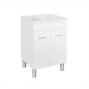 Mueble de Baño con Lavabo de ABS de 60x60x90 cm, 2 Puertas, Acabado Blanco - Product Image 3