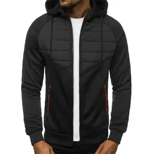 OEM Custom Made süblimasyon logosu adam yüksek kaliteli kapüşonlu ceketler tedarikçisi siyah İpli fermuar Up erkek Hoodies