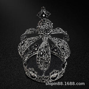 Popüler barok Vintage kraliyet kral Diadem balo parti erkek kek düğün saç takı adam taç - Product Image 6