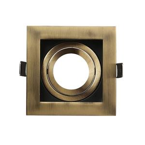 Empotrable cuadrado 1xgu10, cuero/negro, dimensiones 3,5x10x10 cm, corte 9x9 cm con portalámparas, ideal para iluminación de - Product Image 1