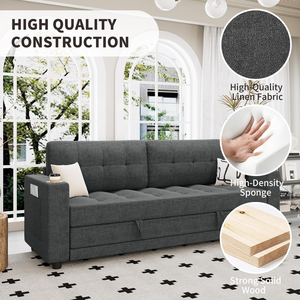 Sofá Cama Futón Tamaño Queen, Tapizado Grueso, Sofá de Dos Plazas Convertible en Cama, Sofá Extraíble para Dormitorio o Sala de Estar - Product Image 3