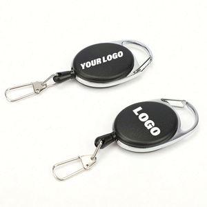 Fancy Carabiner Retractable Badge Reel Clip Oval Medical Funny Heavy Duty Character Badge Keychain Holder with <b>Snap</b> <b>Hook</b> - Product Image 1