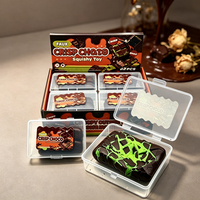 Jouet anti-stress souple en forme de chocolat croustillant, jouet à presser en forme de barre de chocolat factice avec son claquement, jouet anti-stress à presser pour la vente en gros
